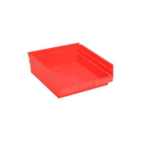 Quantum Storage Systems Shelf Storage Bin, Plastic, Red, 12 PK QSB109RD